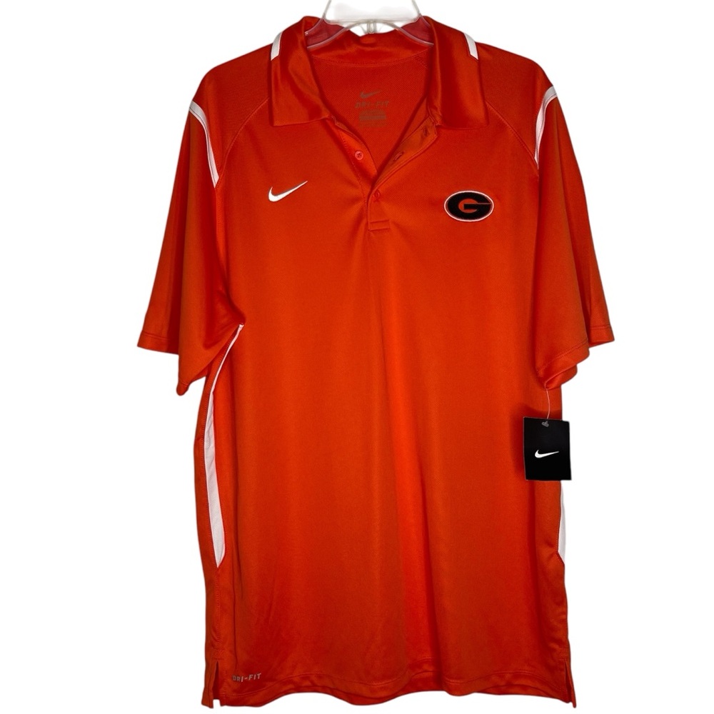 Mens Nike Georgia Bulldogs Orange Drifit Performance Polo Large